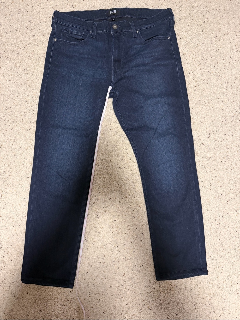 Paige Men's Dark Wash Jeans - Classic Navy Blue Lennox